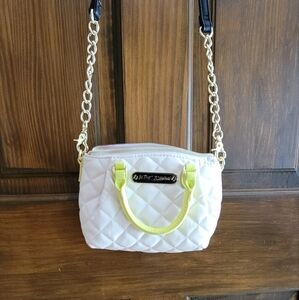 Betsey Johnson Crossbody Cream Yellow Black Gold W 8in H 5.5in D 2in